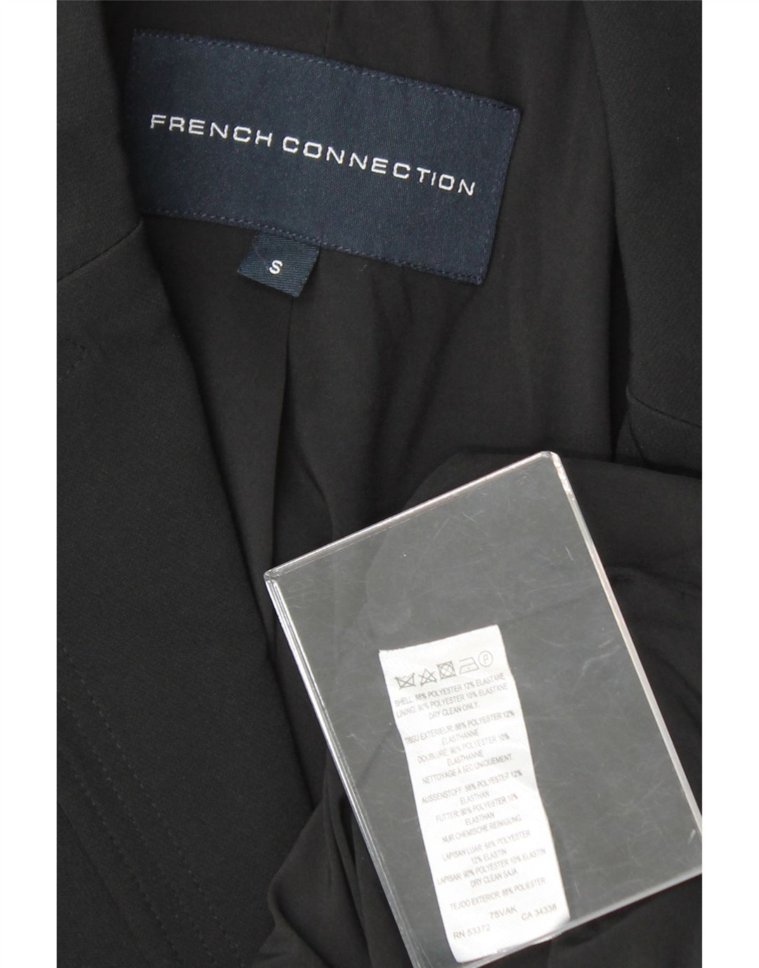 FRENCH CONNECTION Womens Crop 1 Button Blazer Jacket UK 10 Small Black Vintage French Connection and Second-Hand French Connection from Messina Hembry 