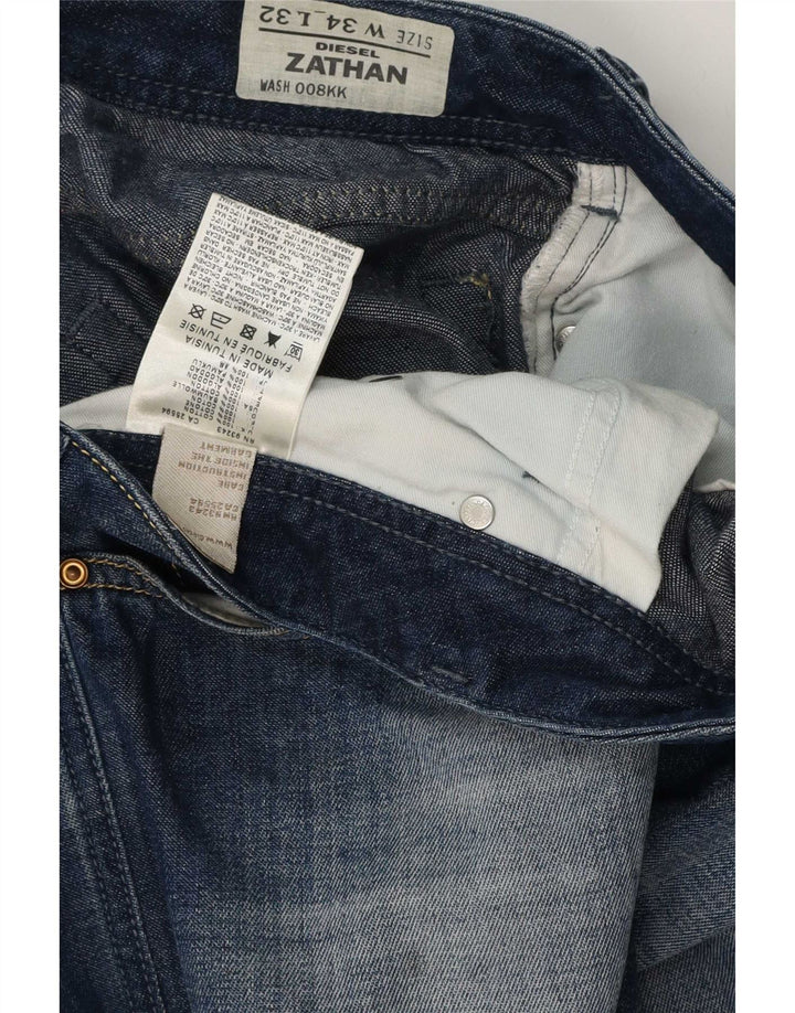 Diesel Męskie Zathan Regular Bootcut Jeansy W34 L32 Niebieskie bawełniane