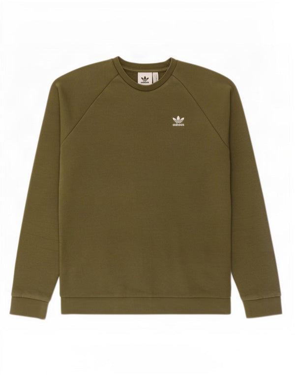 Adidas Męska bluza sweterkowa, średnia khaki, bawełniana