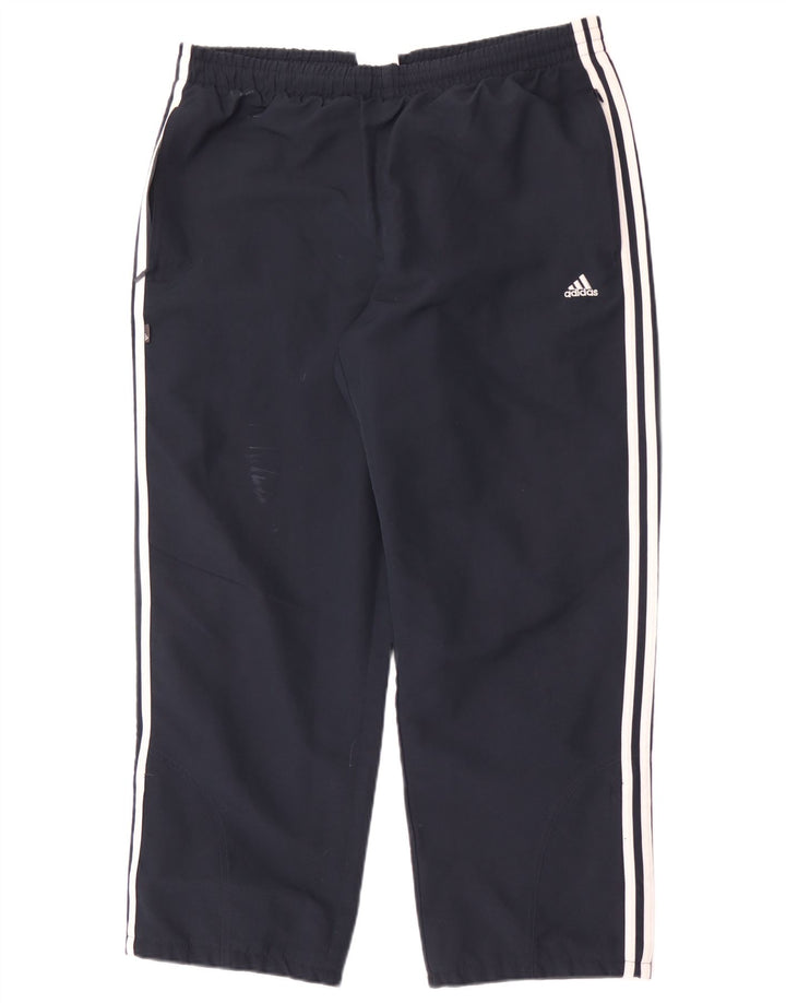 Męskie spodnie dresowe Adidas, duże, granatowe, poliestrowe