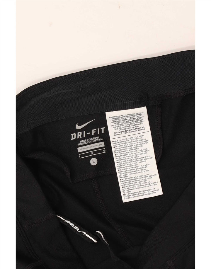 Damskie legginsy Nike Dri Fit Capri UK 14, duże, czarne, poliestrowe