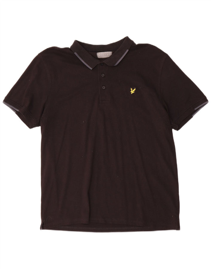 Męska koszulka polo Lyle & Scott XL, czarna, poliester