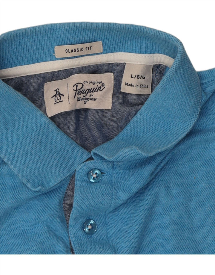 PENGUIN Mens Classic Fit Polo Shirt Large Blue Vintage Penguin and Second-Hand Penguin from Messina Hembry 