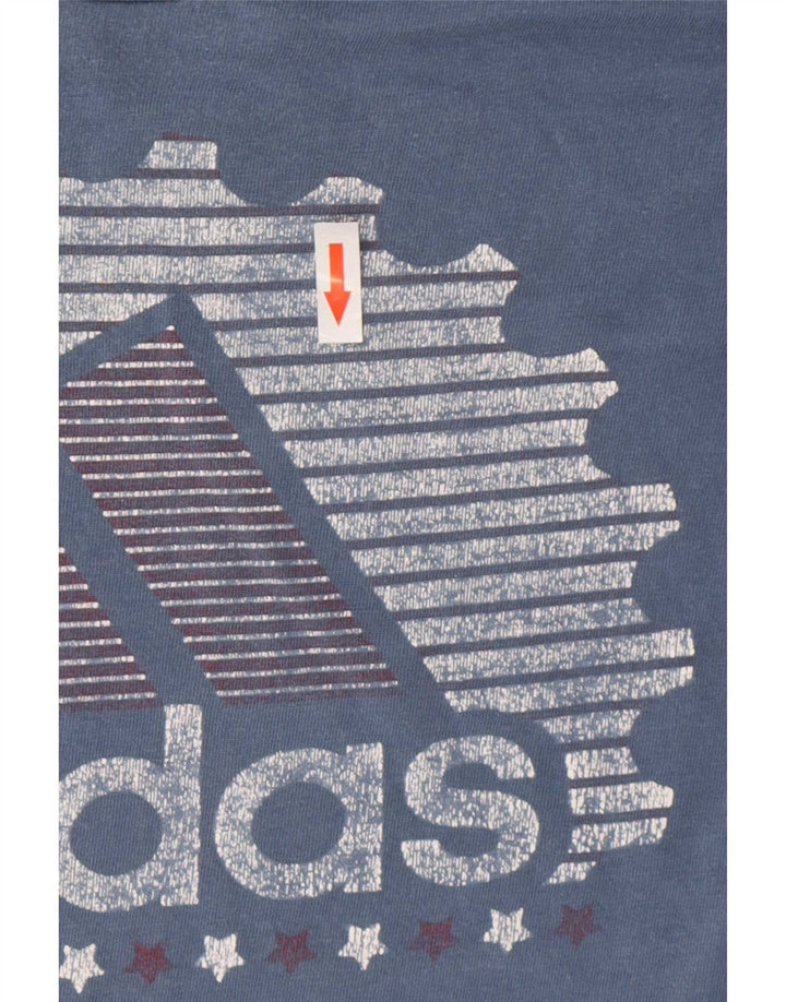 Męska koszulka graficzna Adidas Top Medium Blue Cotton