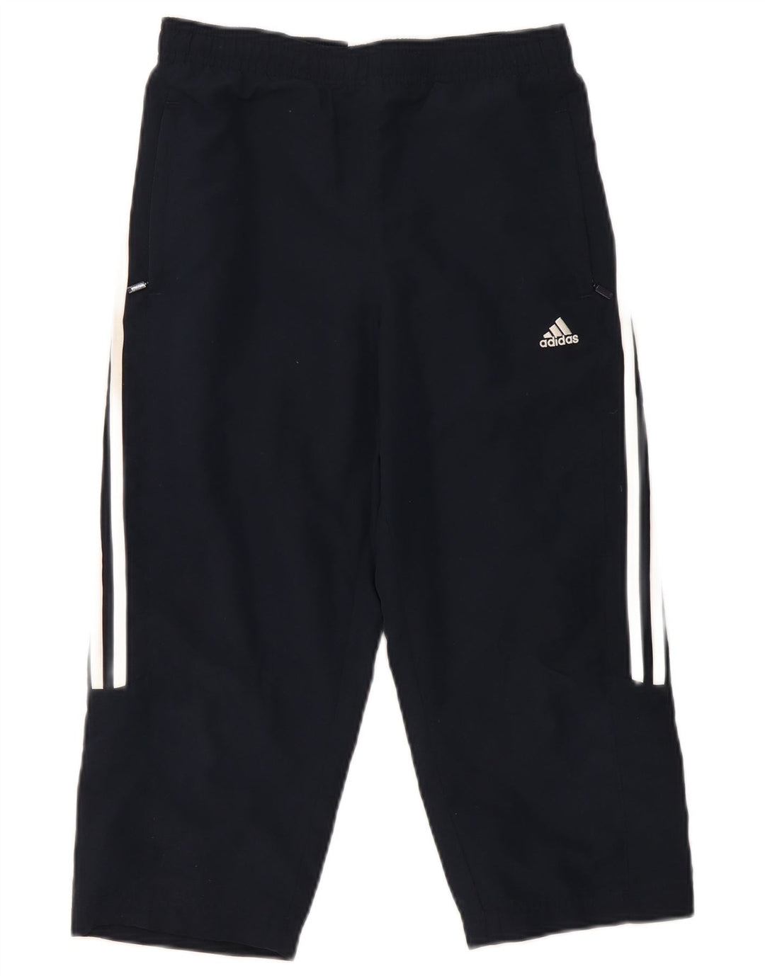 Damskie spodnie dresowe Adidas Capri UK 10, małe, granatowe, poliestrowe