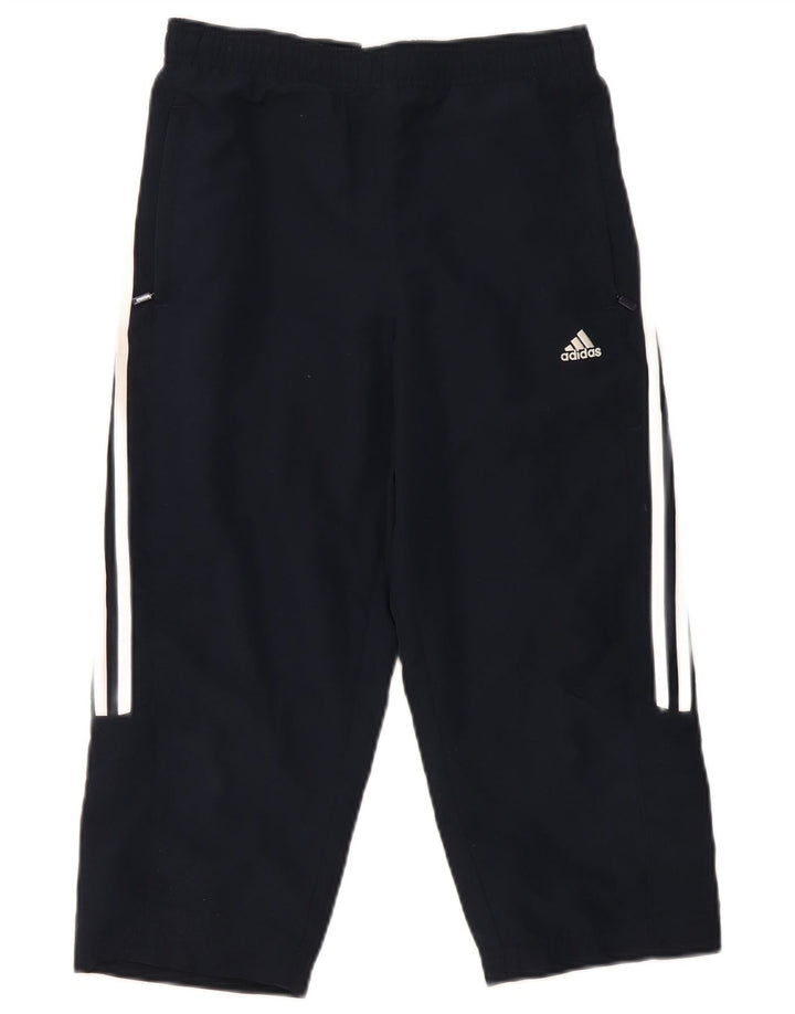 Damskie spodnie dresowe Adidas Capri UK 10, małe, granatowe, poliestrowe