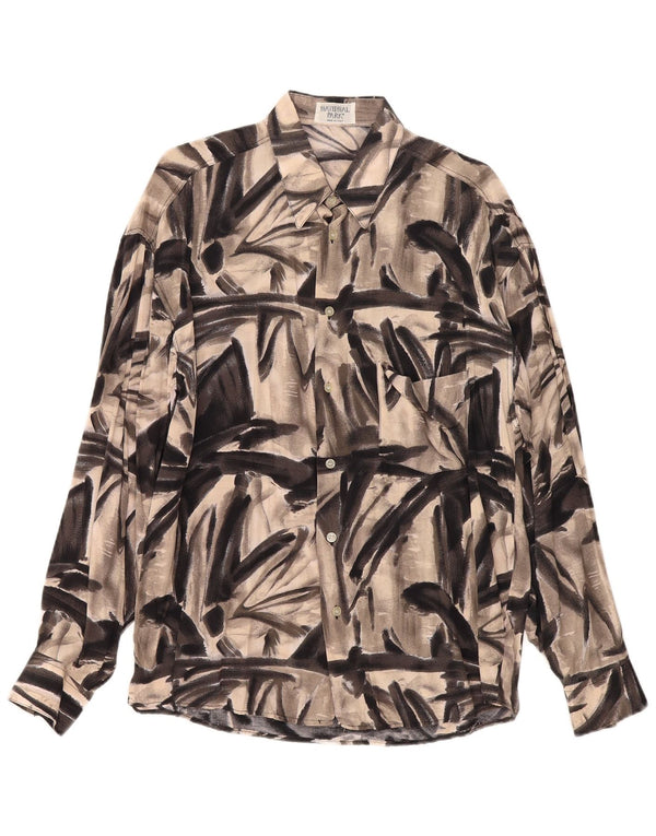 Koszula męska w stylu vintage w abstrakcyjny wzór, duża, szara