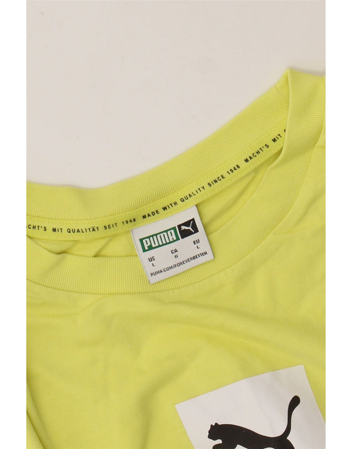 Męski T-shirt z grafiką PUMA, duży, żółty