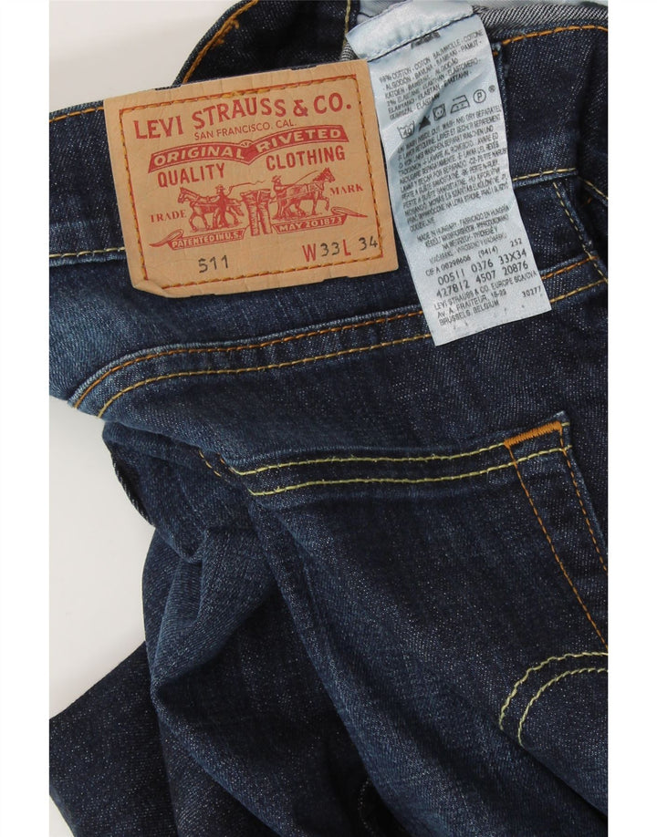 Męskie jeansy LEVI'S 511 Slim W33 L34 Granatowa bawełna