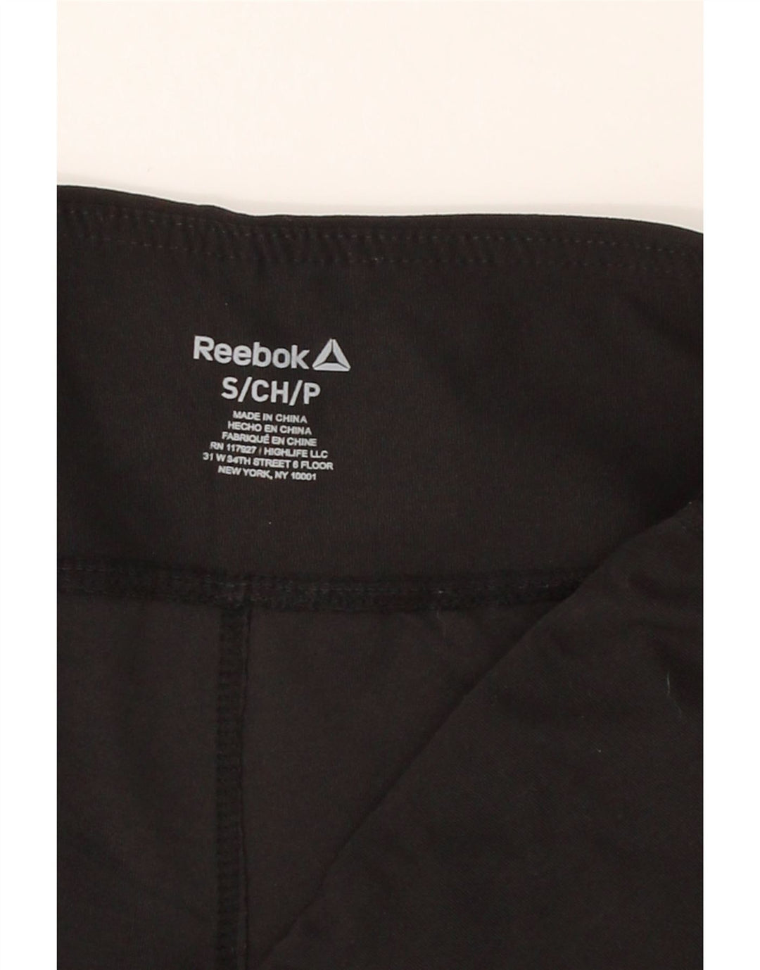 REEBOK Womens Graphic Capri Leggings UK 10 Small  Black Vintage Reebok and Second-Hand Reebok from Messina Hembry 