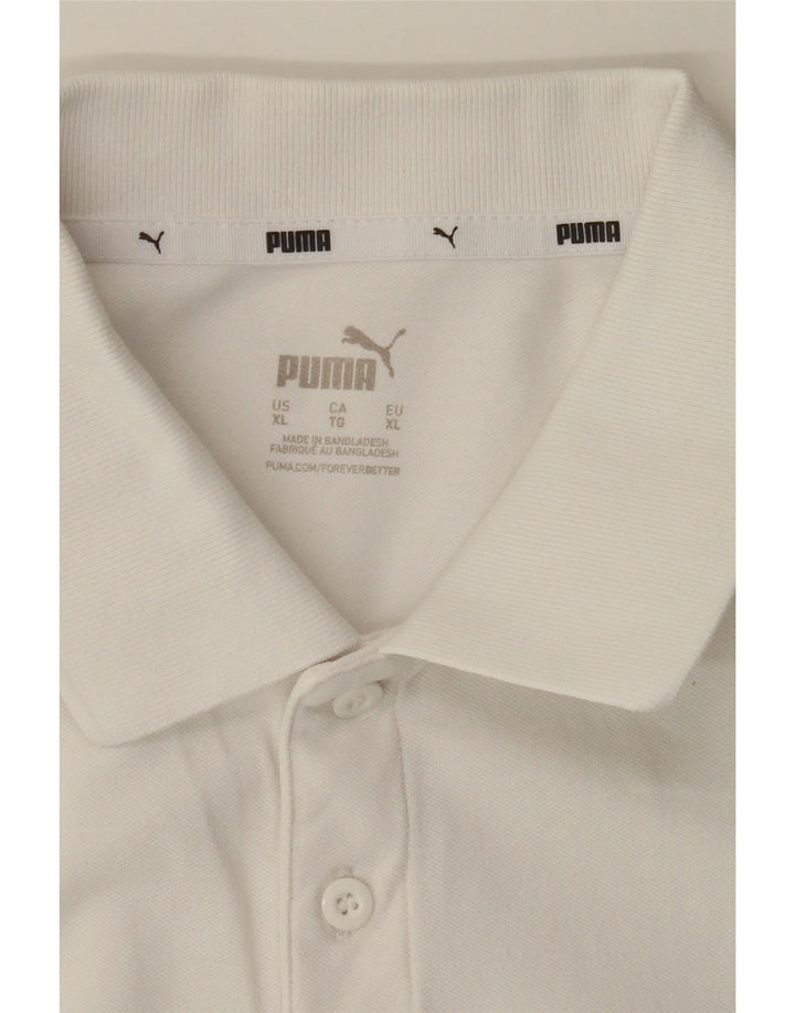 PUMA Mens Polo Shirt XL White Vintage Puma and Second-Hand Puma from Messina Hembry 