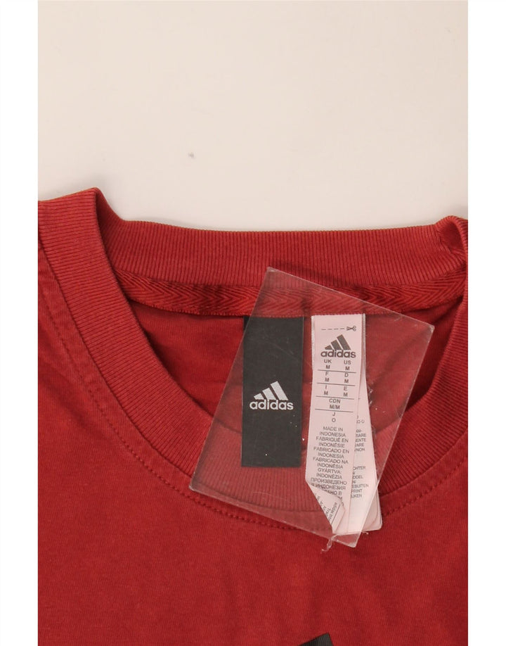 Męski T-shirt z grafiką ADIDAS, średni czerwony