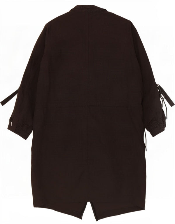 Zara Womens 3/4 Sleeve Overcoat UK 6 XS Black Polyester