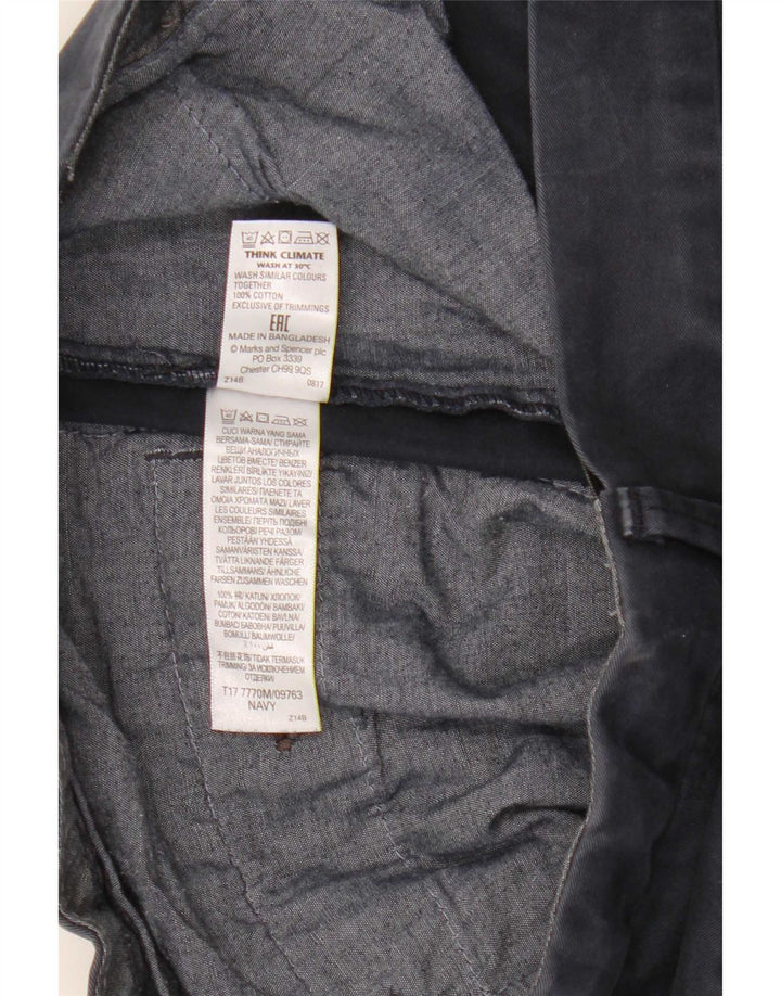 Marks & Spencer Męskie spodenki Chino W32 Średni granatowy, bawełniany