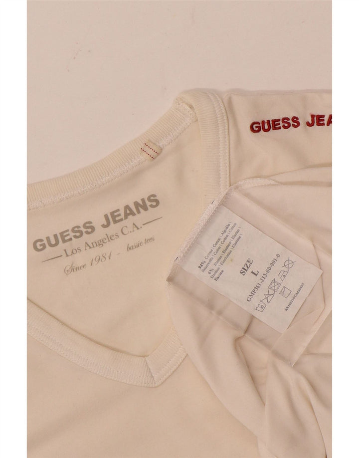 Guess T-shirt męski, duży, biały, bawełniany