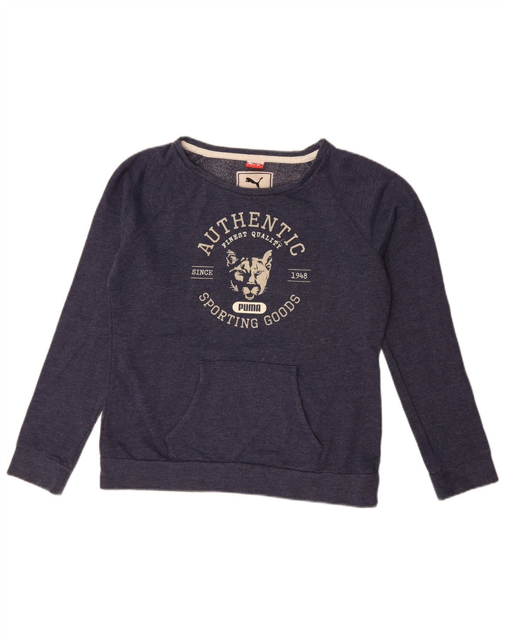 Damska bluza Puma Graphic Jumper UK 14, duża, granatowa