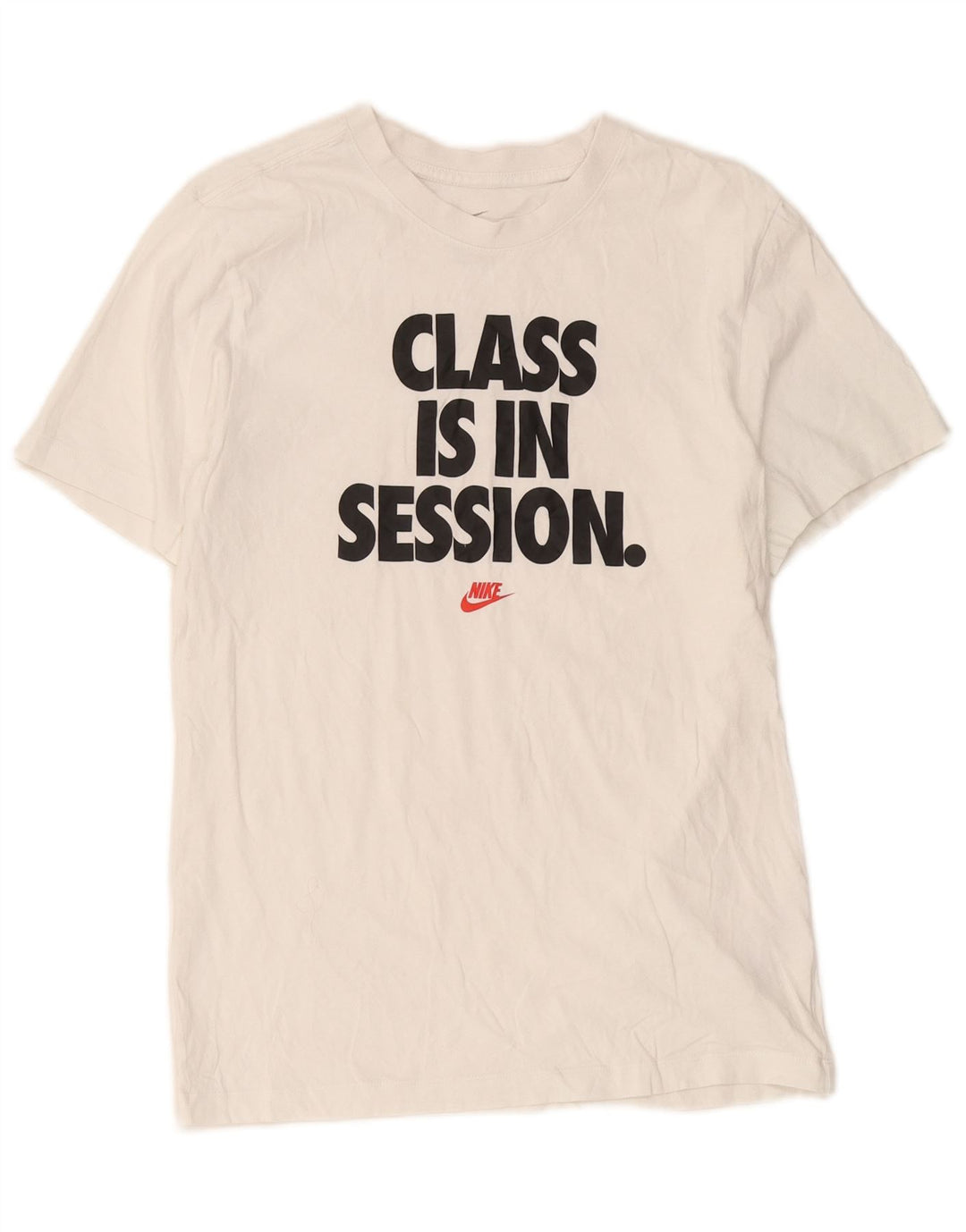 Męski T-shirt z grafiką Nike, mały, biały, bawełniany