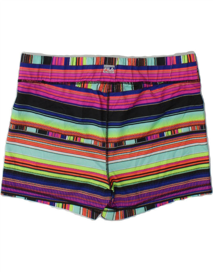FILA Womens Sport Shorts UK 18 XL  Multicoloured Striped Polyester Vintage Fila and Second-Hand Fila from Messina Hembry 