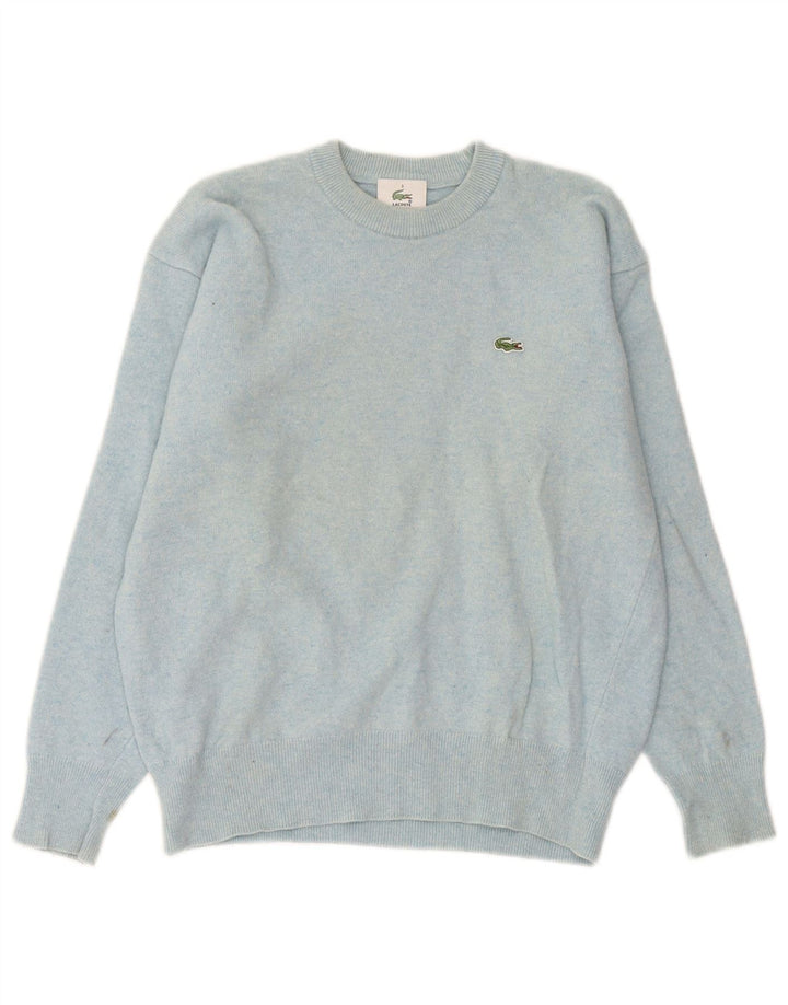 Męski sweter Lacoste z okrągłym dekoltem, rozmiar 3, mały, niebieski z owczej wełny