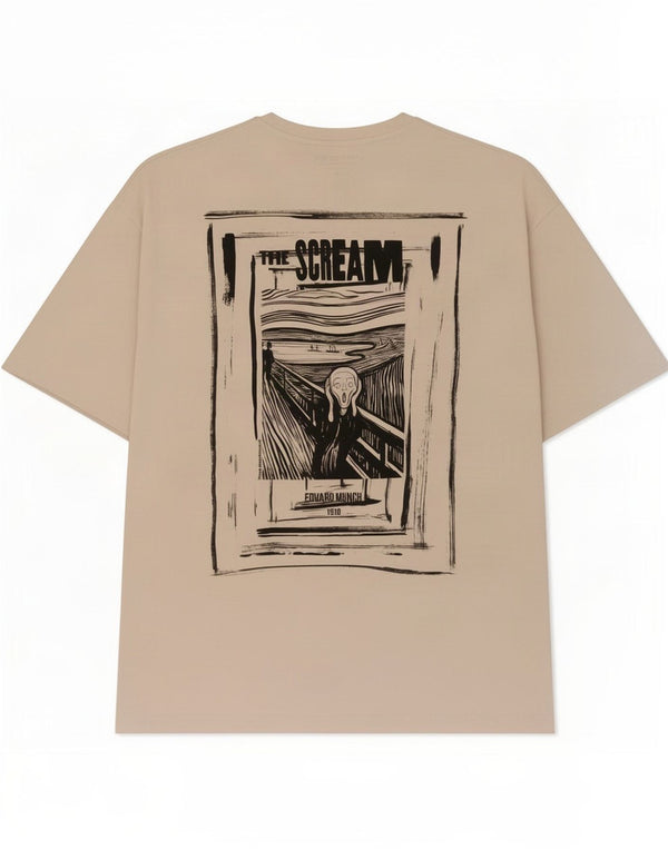Męski T-shirt z grafiką Jack & Jones, duży, beżowy, bawełniany