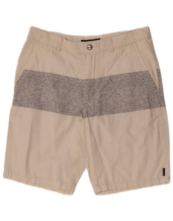 Męskie spodenki chino Quiksilver W28, mała beżowa bawełna z blokami kolorów