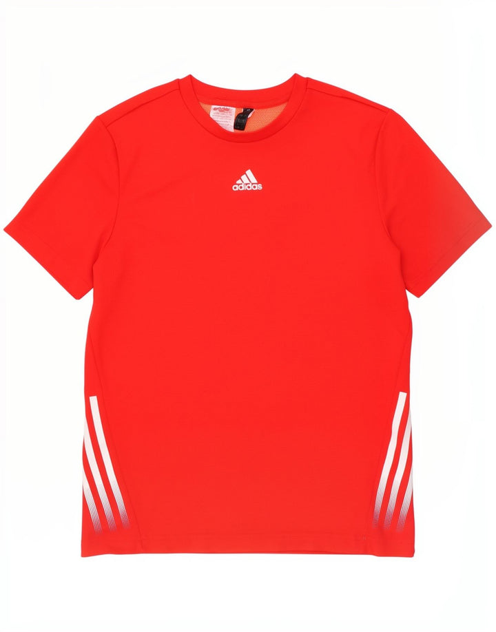 Adidas Chłopięcy T-shirt Top 13-14 Lat Czerwony Poliester