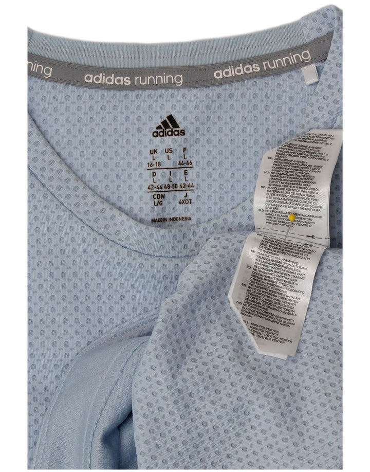 Damska koszulka Adidas z długim rękawem, UK 16/18, duży, niebieski poliester