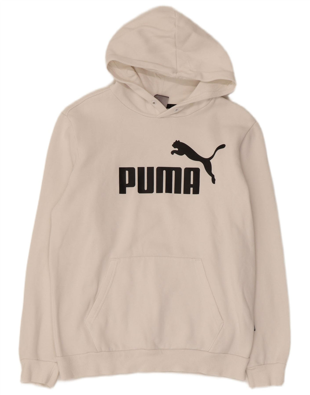Męski sweter z kapturem i grafiką PUMA, mały, biały, bawełniany
