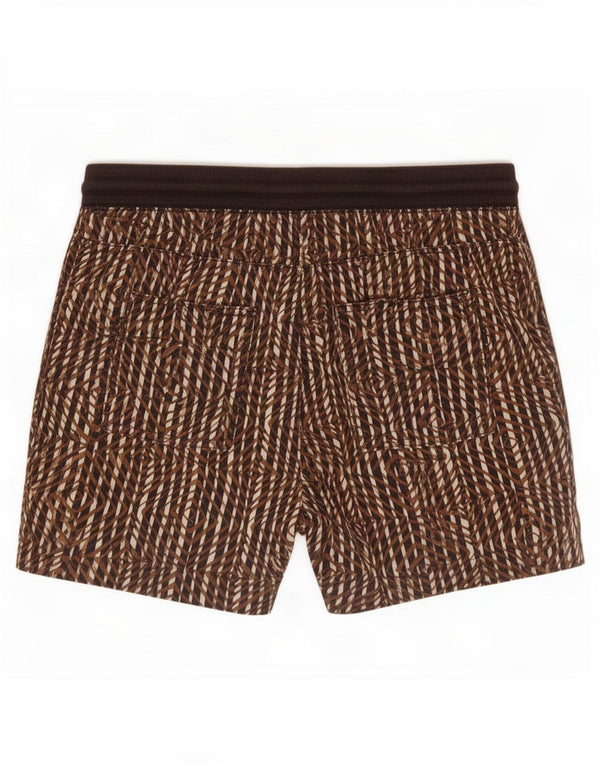 Marks & Spencer Damskie spodenki codzienne UK 12 Medium W32 Brązowe lniane paski