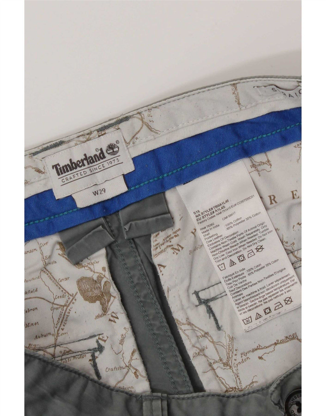 Męskie spodenki Chino Timberland W29 Small, szara bawełna