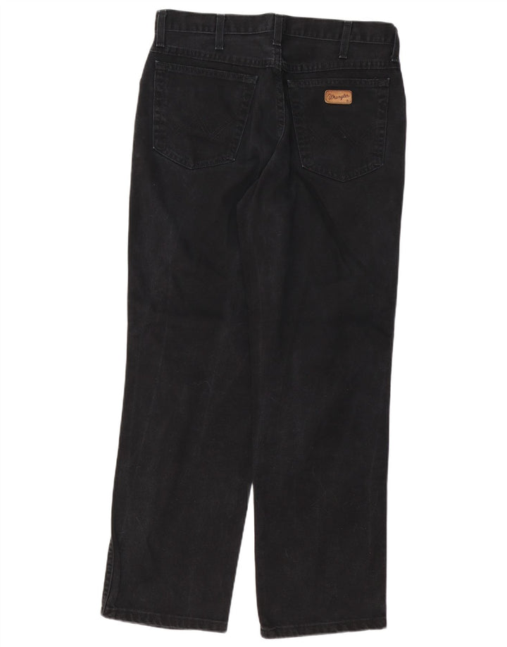 Wrangler Męskie proste dżinsy W33 L30 z czarnej bawełny