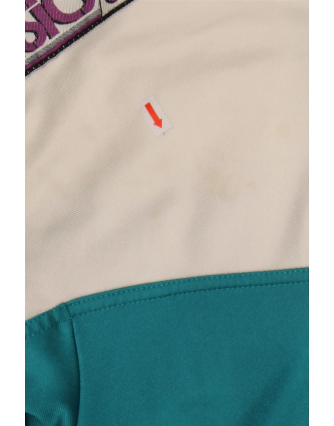 ASICS Womens Tracksuit Top Jacket IT 44 Medium Turquoise Colourblock Vintage Asics and Second-Hand Asics from Messina Hembry 
