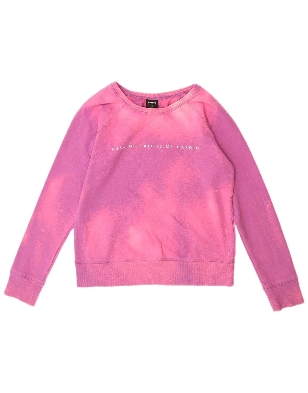 Damska bluza Reebok Graphic Jumper UK 10 Small Pink Tie Dye Poliester