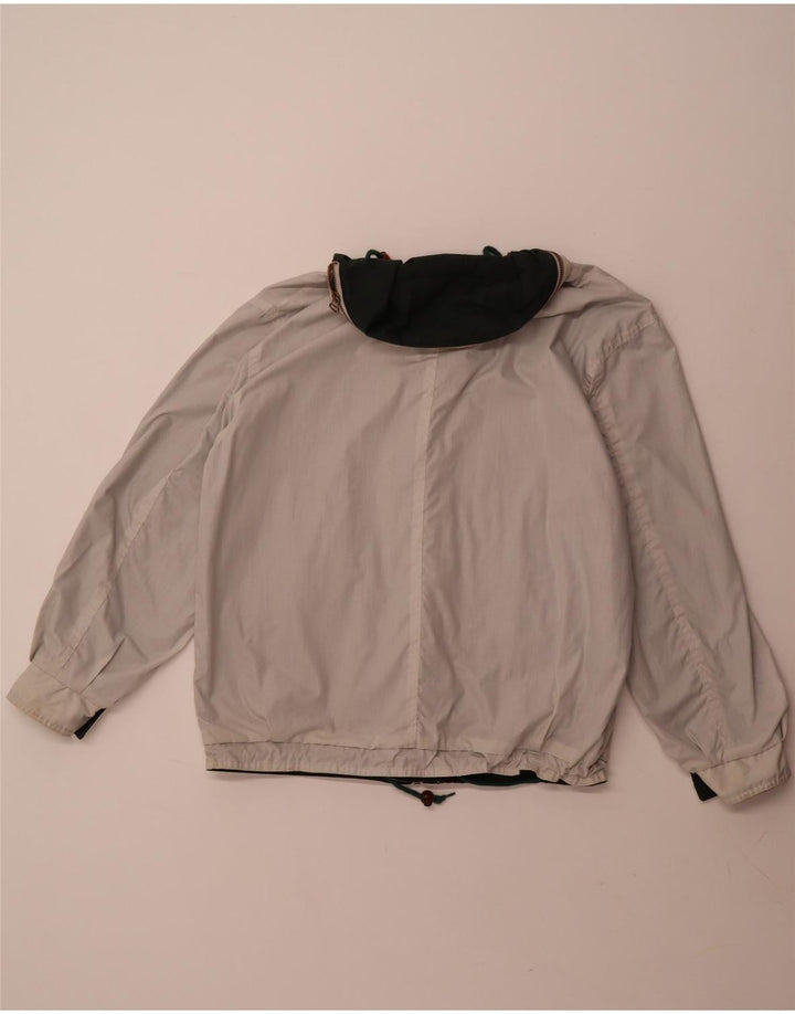 W rolach głównych męska, luźna, dwustronna kurtka z kapturem UK 38, średnia beżowa bawełna
