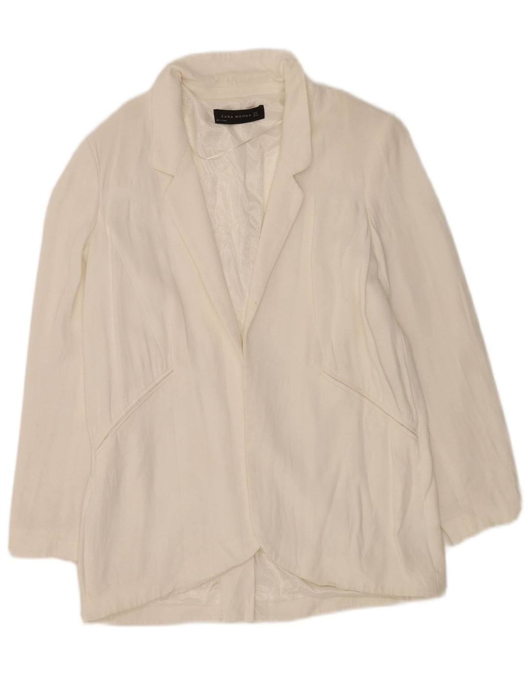 Damska kurtka oversize Zara Open Blazer UK 10 Small White
