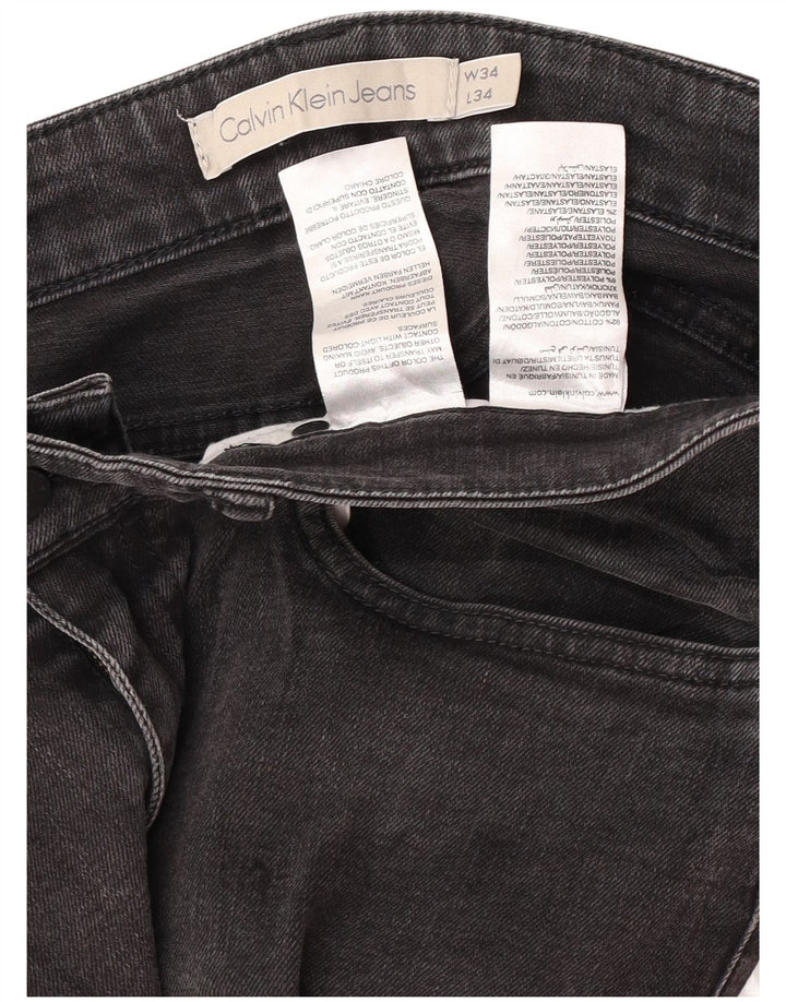 Męskie dżinsy Calvin Klein W34 L28 Szara bawełna