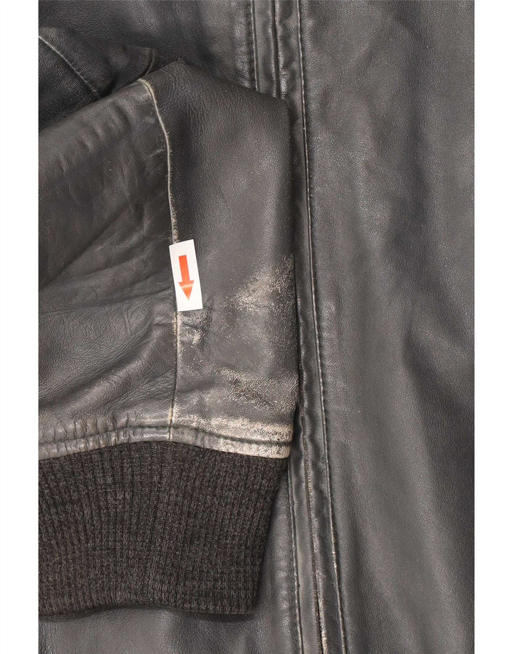 Damska skórzana kurtka bomberka Trussardi Jeans IT 50 XL granatowa