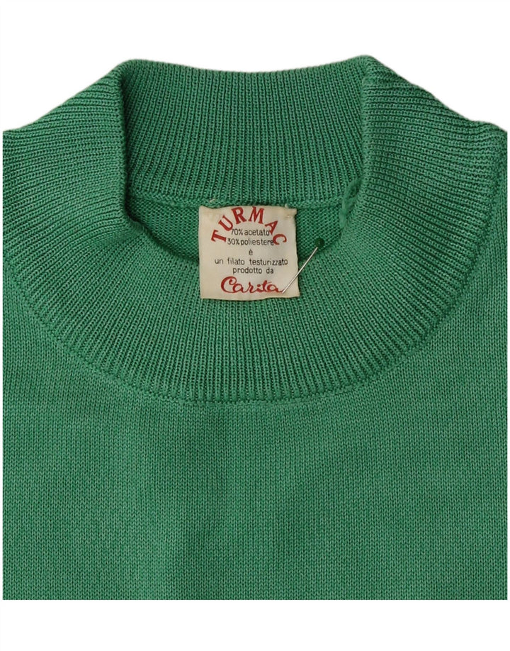 Tank top damski w stylu vintage z kamizelką UK 14, średni zielony octan
