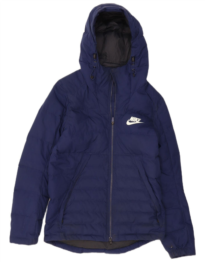 Męska wyściełana kurtka z kapturem i kapturem Nike UK 36, mała, granatowa, poliestrowa