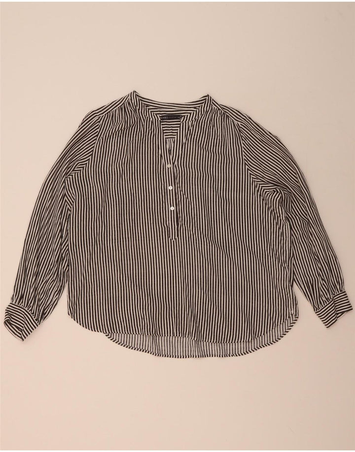 MARKS & SPENCER Damska bluzka koszulowa oversize UK 20 2XL Szara w prążki