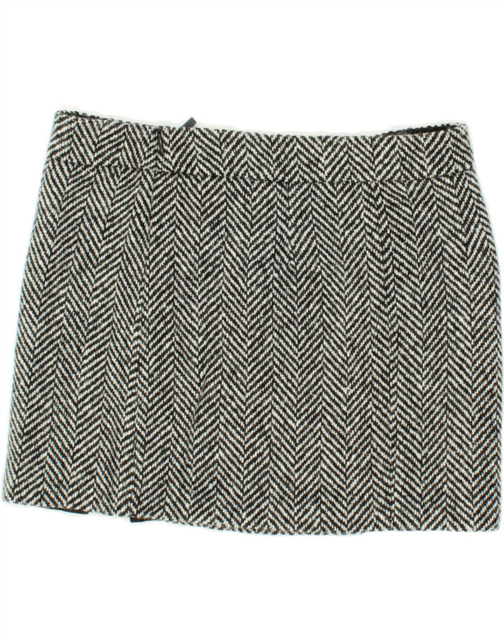 BENETTON Womens Mini Skirt IT 42 Medium W32 Black Herringbone Wool Vintage Benetton and Second-Hand Benetton from Messina Hembry 