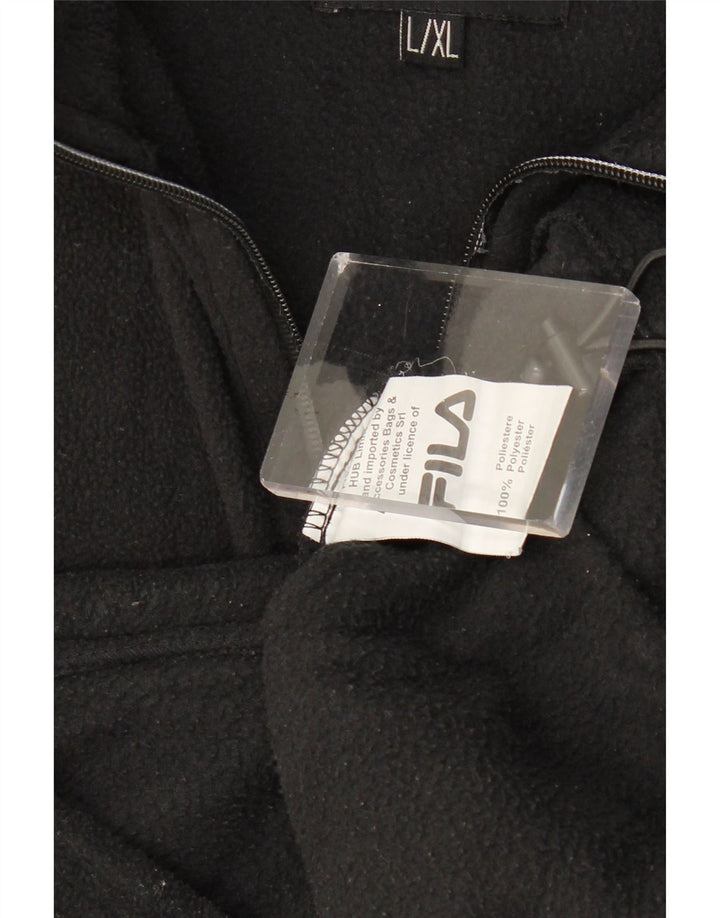 Męska kurtka polarowa FILA UK 40, duża, czarna, poliestrowa