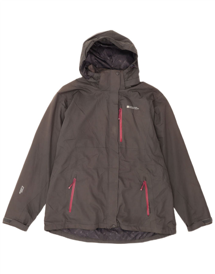 Damska kurtka przeciwdeszczowa z kapturem Mountain Warehouse UK 18 XL, szary poliester