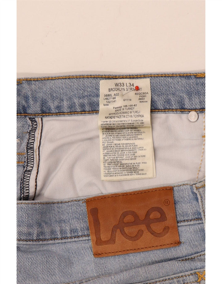 Męskie dżinsy Lee Brooklyn Straight W33 L32 Niebieskie bawełniane
