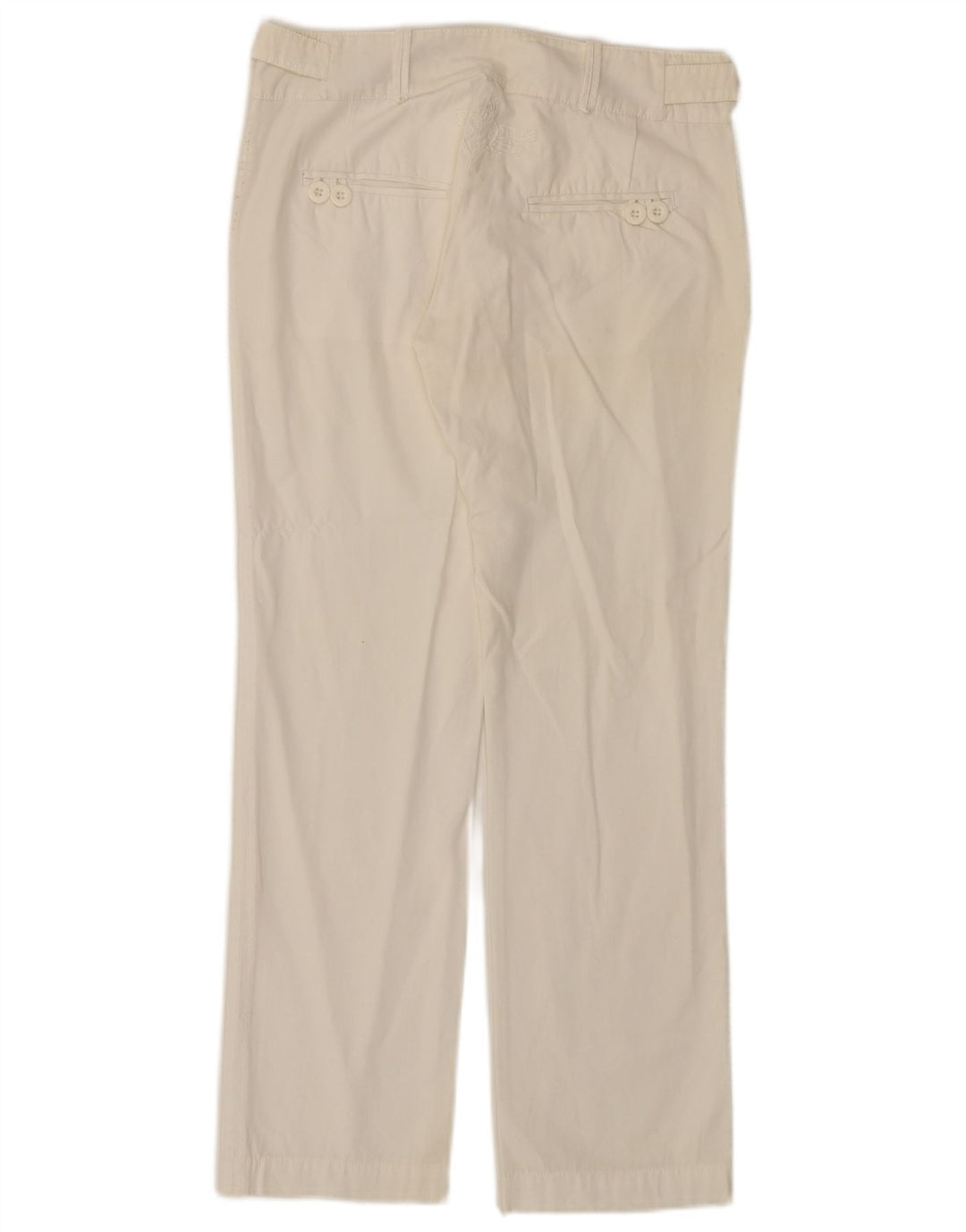 DESIGUAL Damskie proste spodnie chino EU 38 Medium W30 L28 Biała bawełna