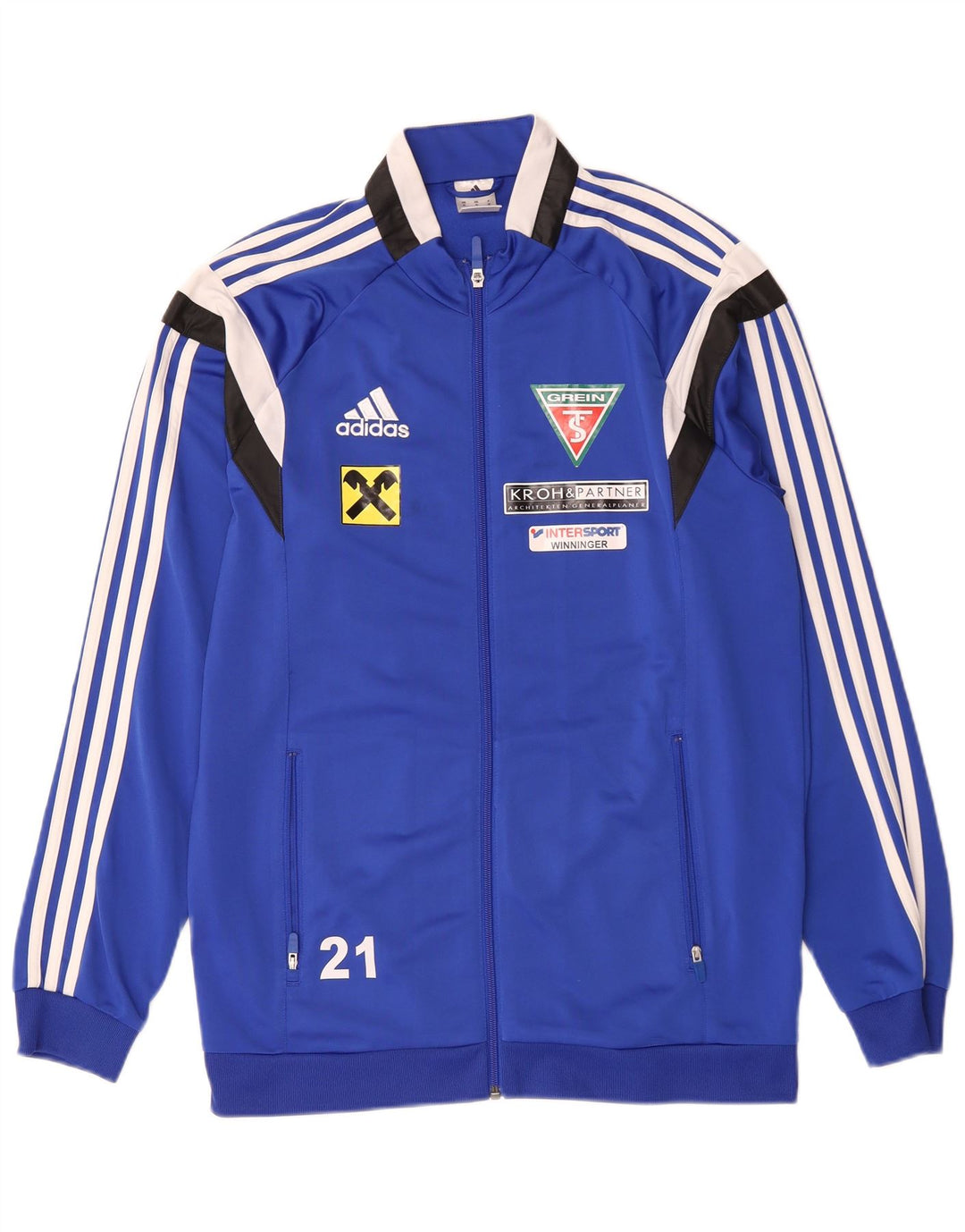 Adidas Męska bluza dresowa z grafiką, średnia niebieska, poliester z blokami kolorów