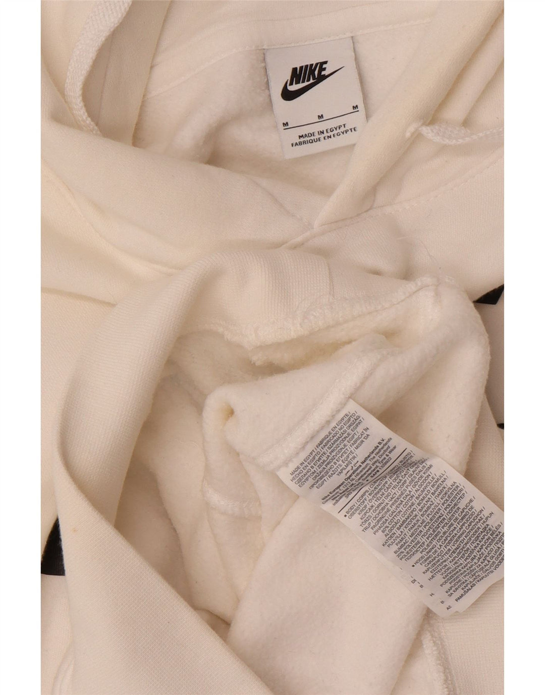Męski sweter z kapturem NIKE z grafiką, średniej wielkości, biały, bawełniany
