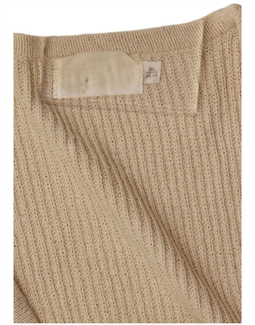 Damski sweter oversize w stylu vintage, EU 46/48 XL, w kolorze złamanej bieli