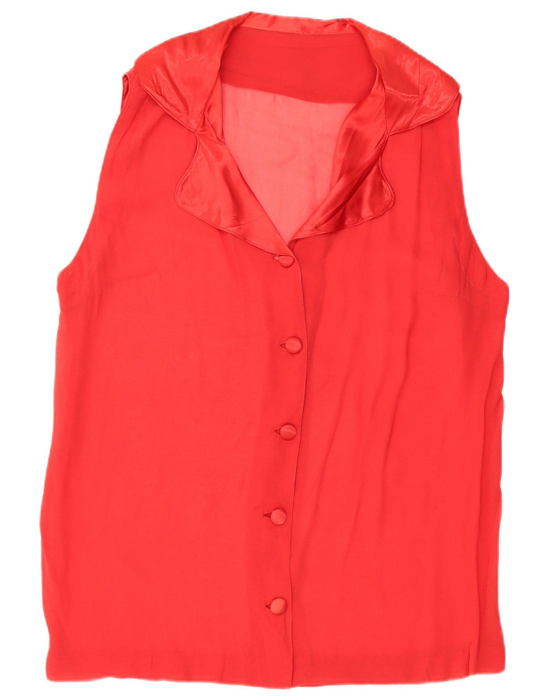 Damska bluzka koszulowa bez rękawów VINTAGE UK 16, duża czerwona