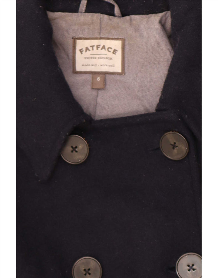 Płaszcz damski Fat Face Pea Coat UK 10 Small, granatowy, wełniany